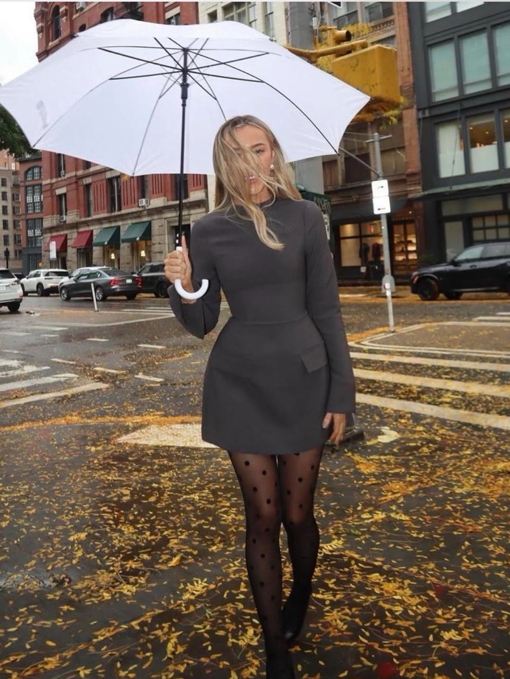 Odd Muse Split Sleeve Mini Dress in Slate Grey